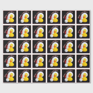 Presente Papel de envolvimento Ducky de borracha do chapéu