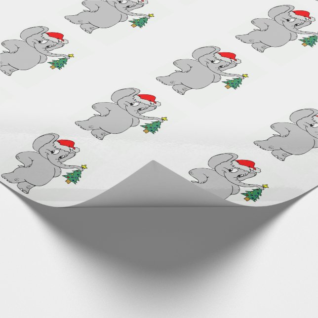 Presente Papel de envolvimento/elefante do papai noel (Ponta)