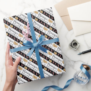 Presente Papel de envolvimento feliz da arte da palavra do