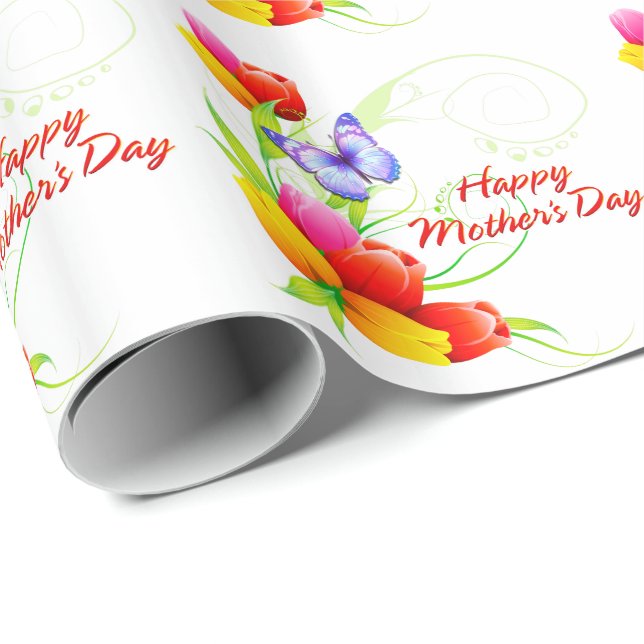 Presente Papel de envolvimento feliz do dia das mães 7 (Ponta do rolo)