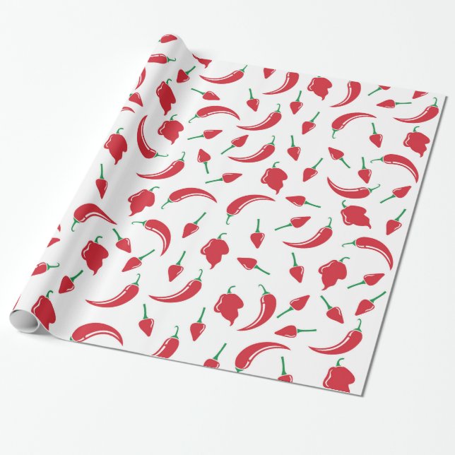 Presente Papel de envolvimento festivo da pimenta da (Desenrolado)