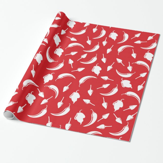 Presente Papel de envolvimento festivo da pimenta da (Desenrolado)