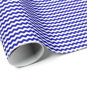 Presente Papel de envolvimento fino das ondas dos azuis