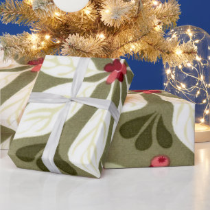 Presente Papel de envolvimento floral do feriado do Natal