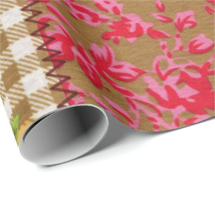 Presente Papel de envolvimento floral do tecido