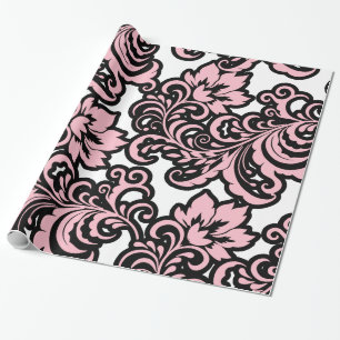 Presente Papel de envolvimento floral do teste padrão de