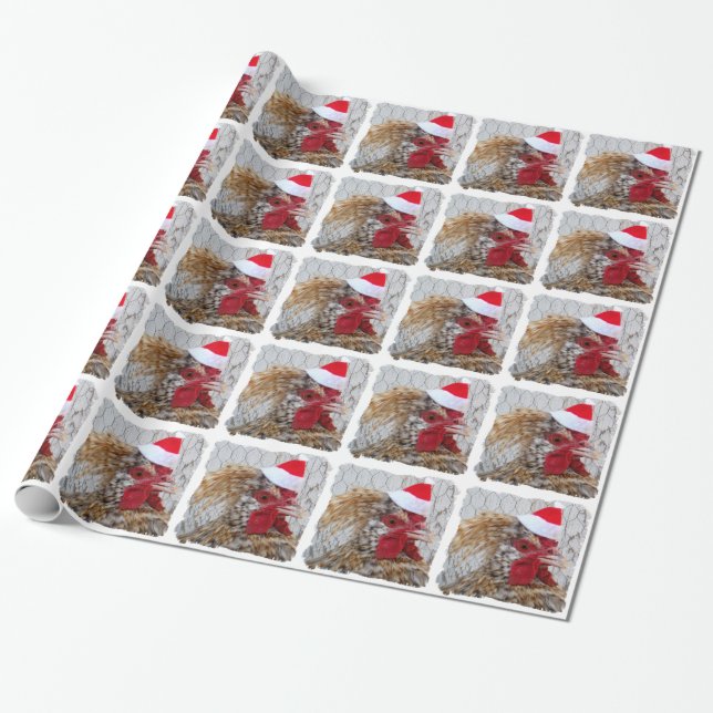 Presente Papel de envolvimento - galinha do papai noel (Desenrolado)