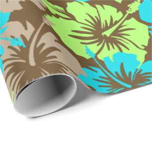 Presente Papel de envolvimento havaiano floral do hibiscus