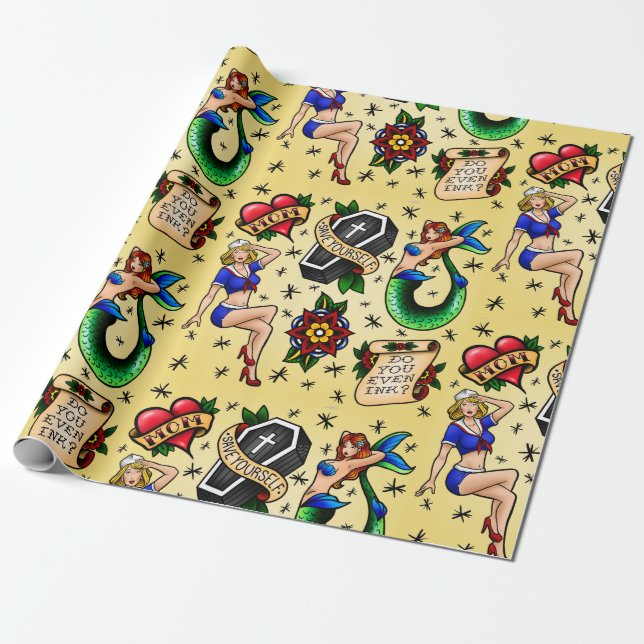 Presente Papel de envolvimento instantâneo da folha do (Desenrolado)