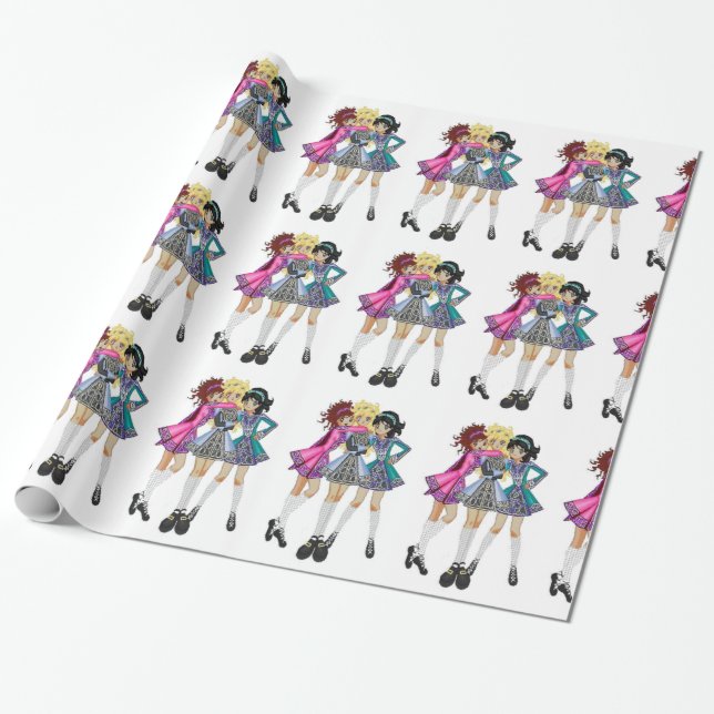 Presente Papel de envolvimento irlandês da dança (Desenrolado)