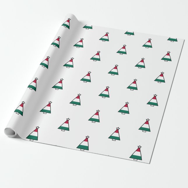 Presente papel de envolvimento italiano da árvore de Natal (Desenrolado)