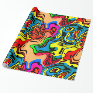 Presente Papel de envolvimento louco das cores do