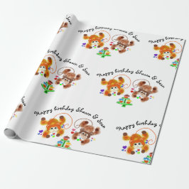 Presente Papel de envolvimento Loving do aniversário dos