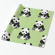 Papel de envolvimento lustroso do urso de panda