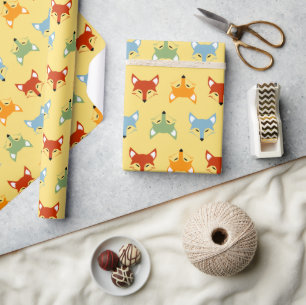 Presente Papel de envolvimento lustroso tão Foxy, 30" x 6'