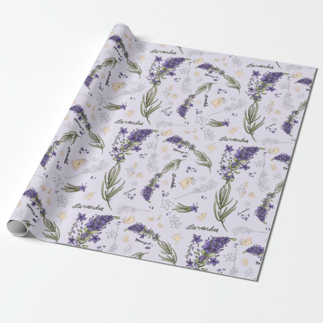 Presente Papel de envolvimento Matte da lavanda de (Desenrolado)