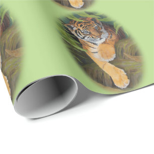 Presente Papel de envolvimento Matte de Cub de tigre, 30" x