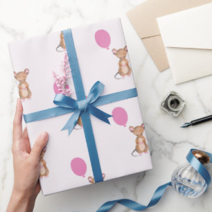 Presente Papel de envolvimento Matte do rato bonito da