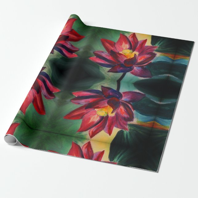 Presente Papel de envolvimento Matte roxo de Lotus (Desenrolado)