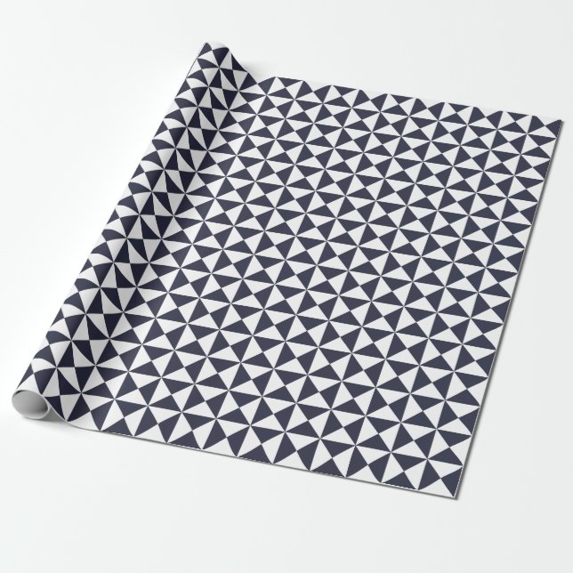 Presente Papel de envolvimento moderno azul clássico do (Desenrolado)