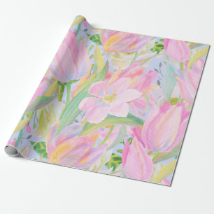 Presente Papel de envolvimento Pastel da tulipa