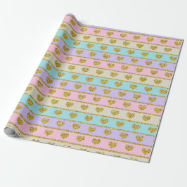 Presente Papel de envolvimento Pastel dos corações