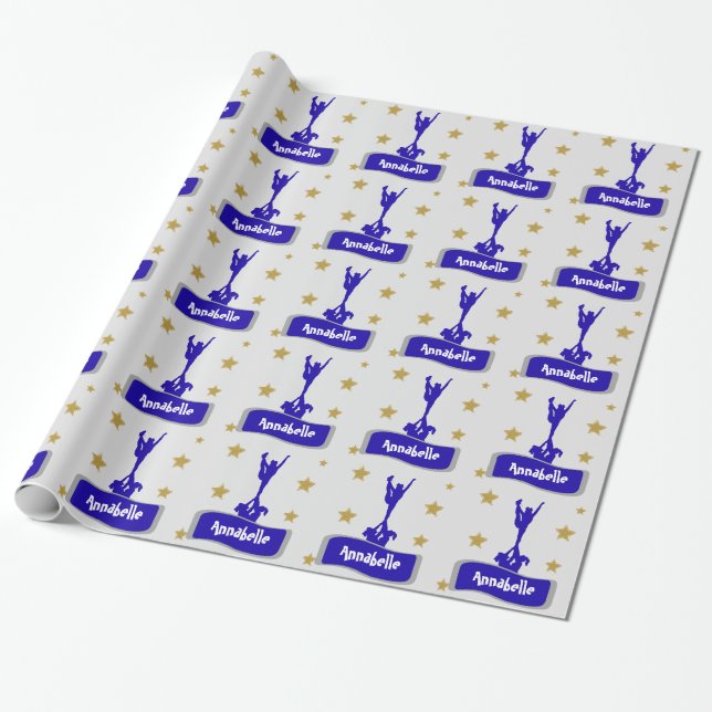 Presente Papel de envolvimento personalizado azul do (Desenrolado)