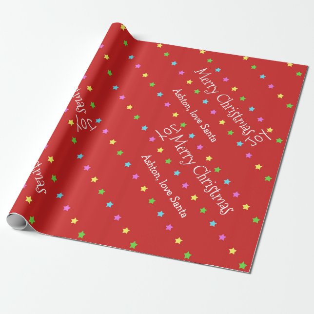 Presente Papel de envolvimento personalizado das estrelas (Desenrolado)