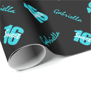 Presente Papel de envolvimento personalizado do doce 16 do
