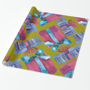 Presente Papel de envolvimento pintado à mão das caixas d