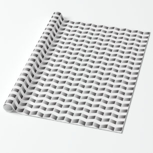 Presente Papel de envolvimento preto e branco de Chevron do