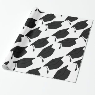 Presente PAPEL de ENVOLVIMENTO preto e branco do BONÉ DE