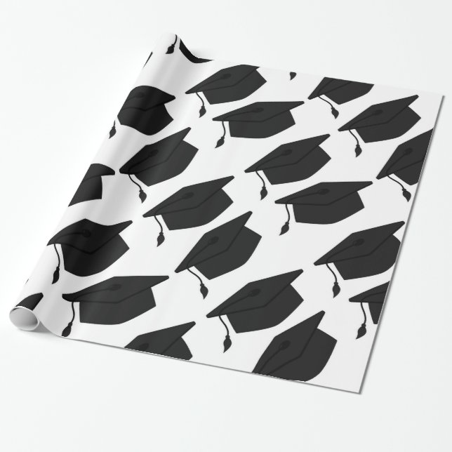 Presente PAPEL de ENVOLVIMENTO preto e branco do BONÉ DE (Desenrolado)