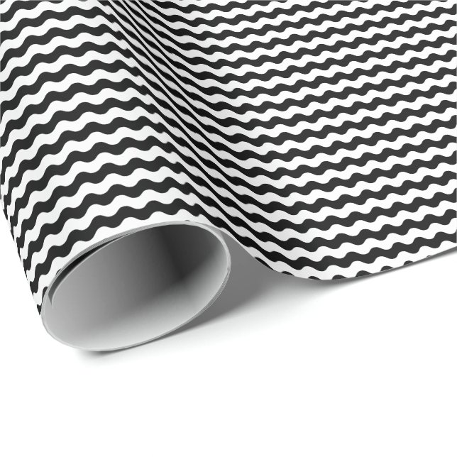 Presente Papel de envolvimento preto e branco fino das (Ponta do rolo)