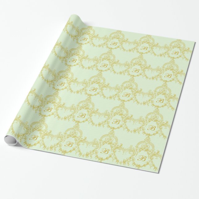 Presente Papel de envolvimento Rococo filigrana elegante do (Desenrolado)