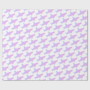 Presente Papel de envolvimento roxo bonito do tubarão
