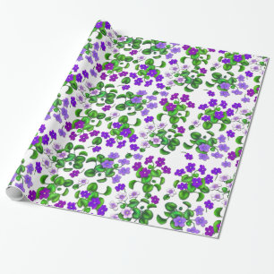 Presente Papel de envolvimento roxo das flores da violeta