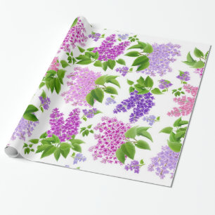 Presente Papel de envolvimento roxo das flores do Lilac do