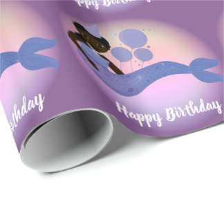 Presente Papel de envolvimento roxo do afro-americano da