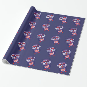 Presente Papel de envolvimento roxo do teste padrão da