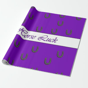 Presente Papel de envolvimento roxo dos calçados do cavalo