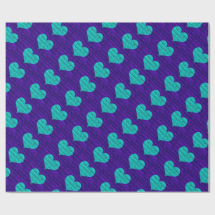 Presente Papel de envolvimento roxo Hearted do tijolo do
