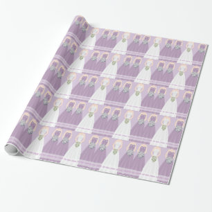 Presente Papel de envolvimento roxo personalizado do chá d