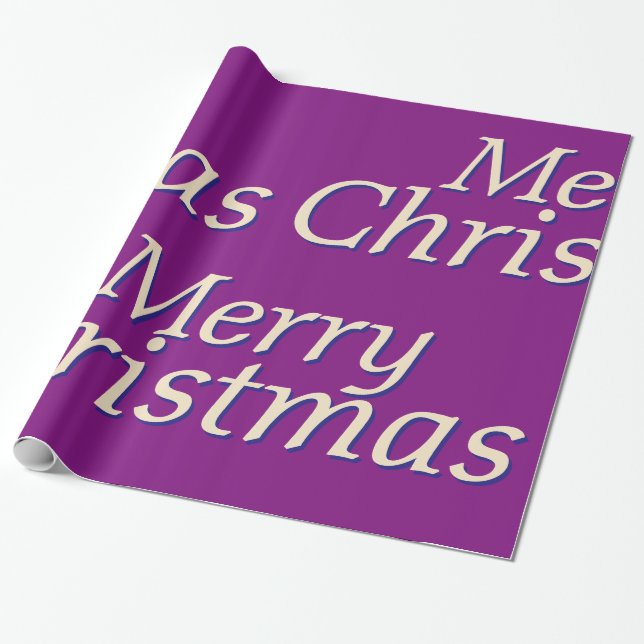 Presente Papel de envolvimento roxo rico do Feliz Natal (Desenrolado)