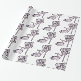 Presente Papel de envolvimento Strappy do salto alto