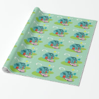 Papel de envolvimento suburbano retro da casa