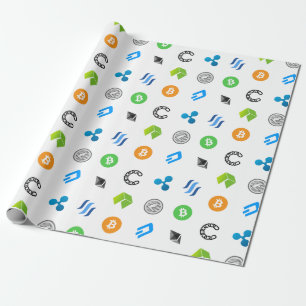 Presente Papel de envolvimento temático de Cryptocurrency