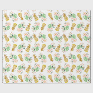Presente Papel de envolvimento tropical do abacaxi da flor