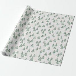 Presente Papel de envolvimento (verde) das árvores de Natal