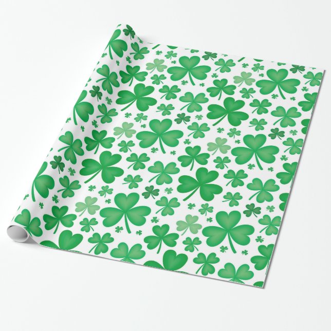 Presente Papel de envolvimento verde irlandês do teste (Desenrolado)